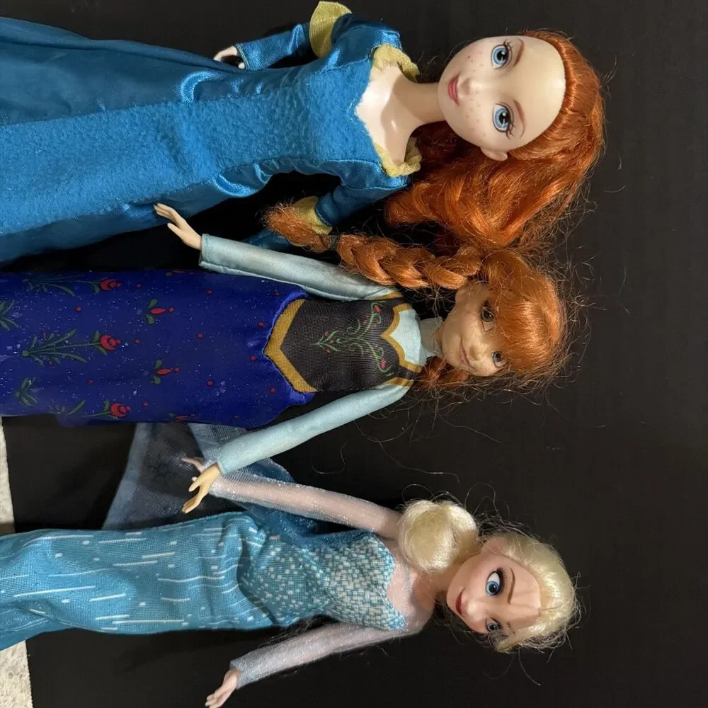 Disney Princess Doll Lot of 3 - Merida, Anna, Elsa 12”Fashion Dolls Frozen Brave